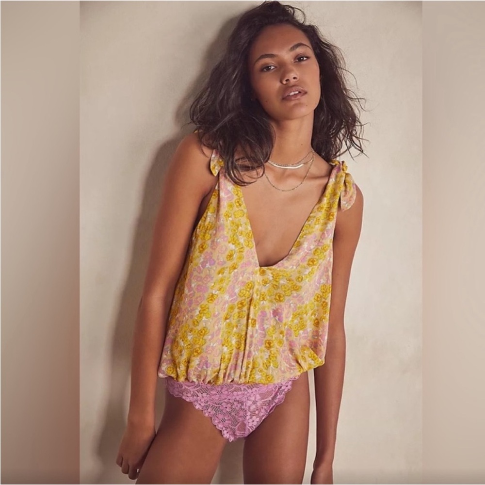 Free People Bare It All Bodysuit/ Sunshine combo